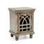 Table de chevet en bois de manguier gris antique, P 18 po, avec sculpture délicate pour la chambre à coucher rétro - thème 24 po de hauteur, utilisation