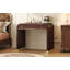 Bureau de coiffeuse classique en bois avec miroir rabattable, coiffeuse 3 en 1 avec 2 tiroirs et espace de rangement pour la chambre à coucher-378845479