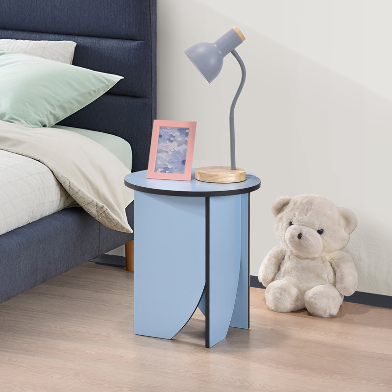 Table de bout Modern Modern - Table d'appoint en bois pour le salon, la chambre à coucher ou le bureau, table de chevet compacte pour petits espaces - Bleu