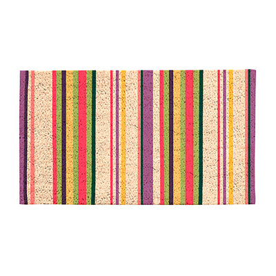 Golden Lilac Coir Mat, Striped