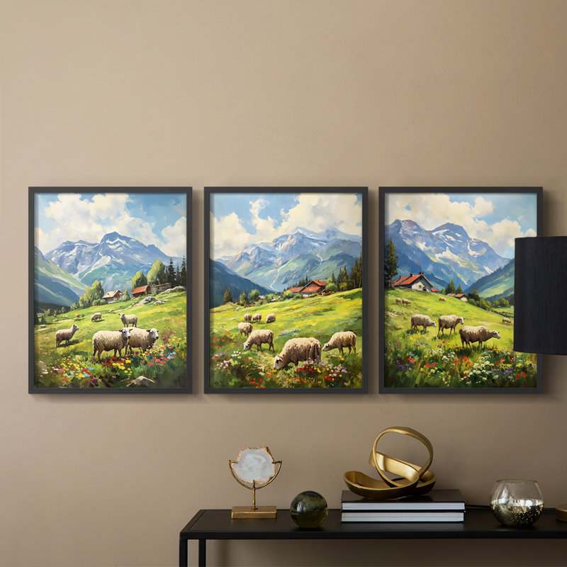 Lanscape Study  Series  CI  -Set Of 3 Framed Giclee Prints -Ready to Hang