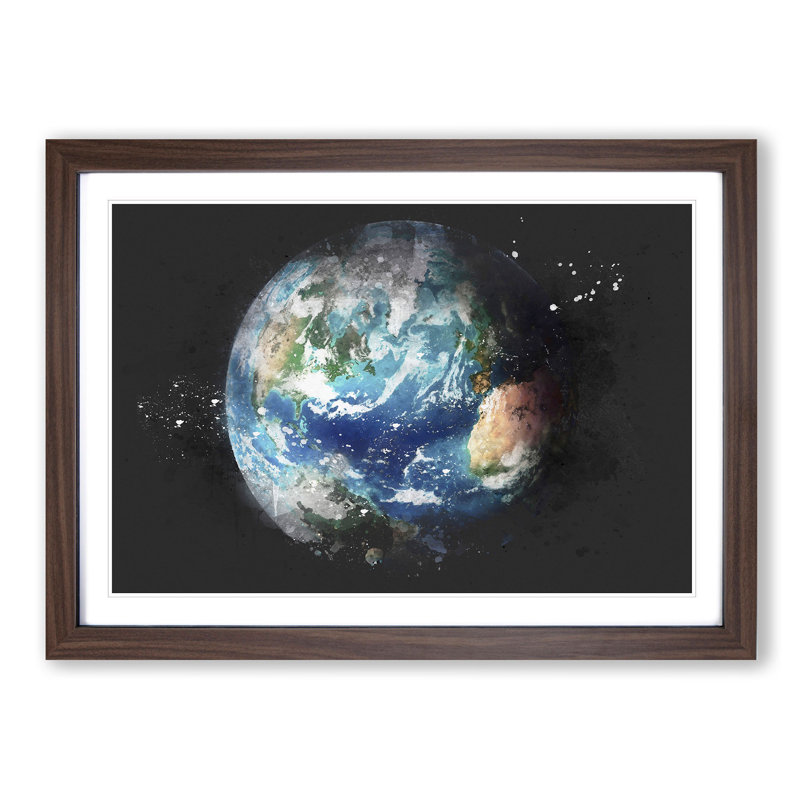 Our Planet Earth - Picture Frame Graphic Art Print, Walnut Framed, 62cm H x 87cm W x 2cm D