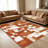 Rust Abstract Blocks carpet-easy to clean, machine-washable, soft and comfortable; suitable for door mats, kitchens, living rooms, bedrooms, corridors, and laundry areas. Easy to clean, durable carpet for home decoration.-129871162