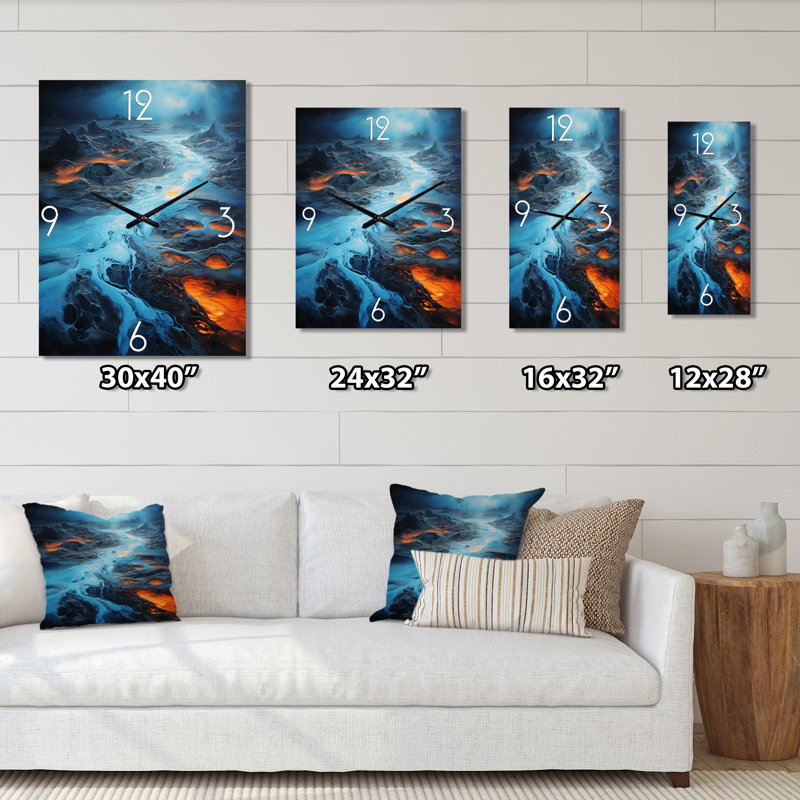 Horloge murale moderne Wild River, Grand