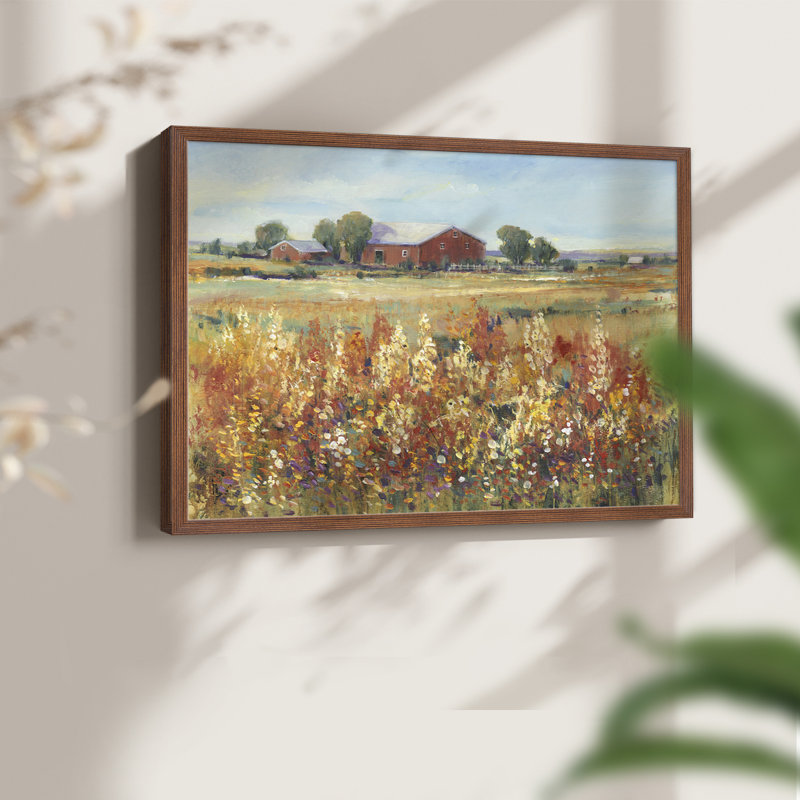 Country View II - Reproduction encadrée - Restickable, Noyer, 11" H x 14" W