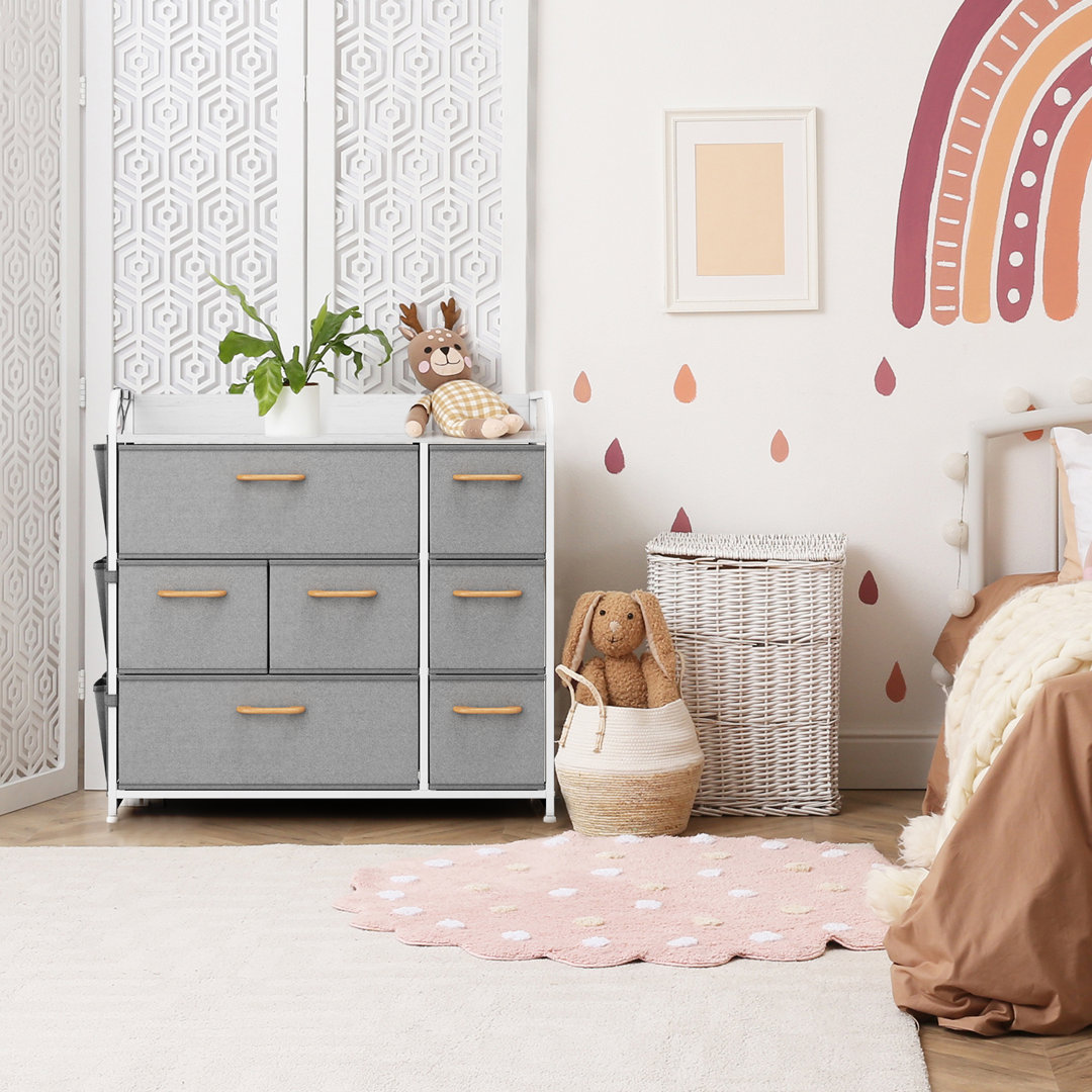 Brunonas Steel 31.5'' W 7 - Drawer Dresser Rebrilliant