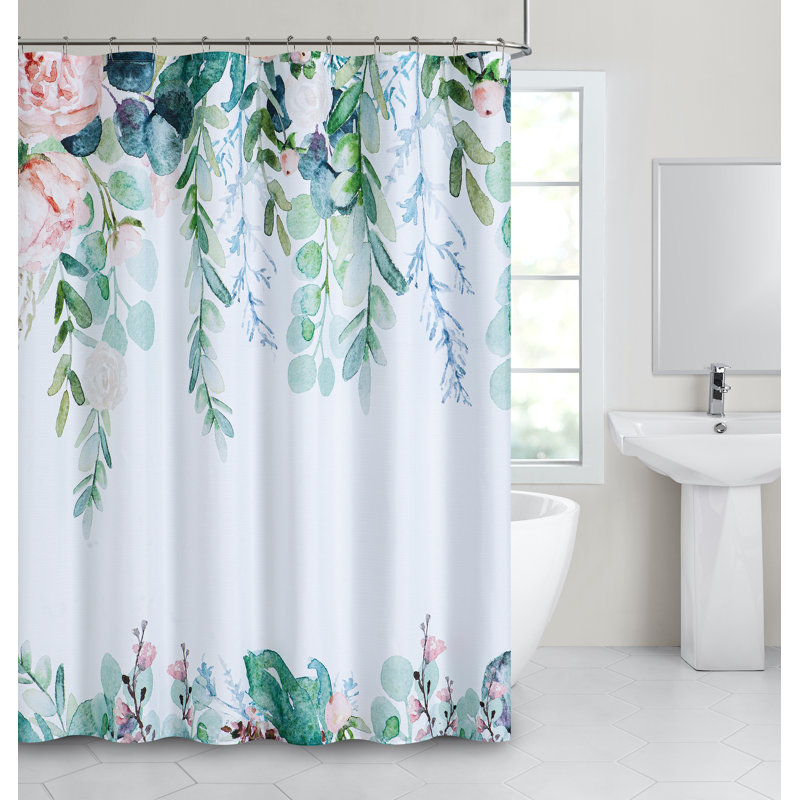Rideau de douche en tissu texturé à motif cascade imprimé en tissu 70 "X 72"