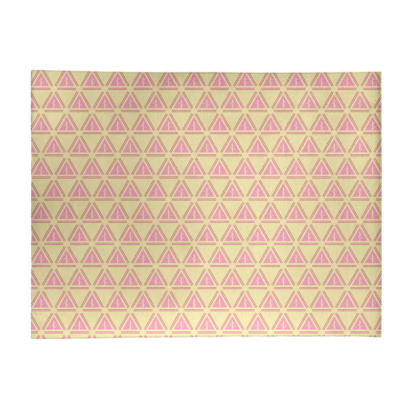 Tapis de zone jaune/rose minimal trees, Rectangle 4 pi x 6 pi