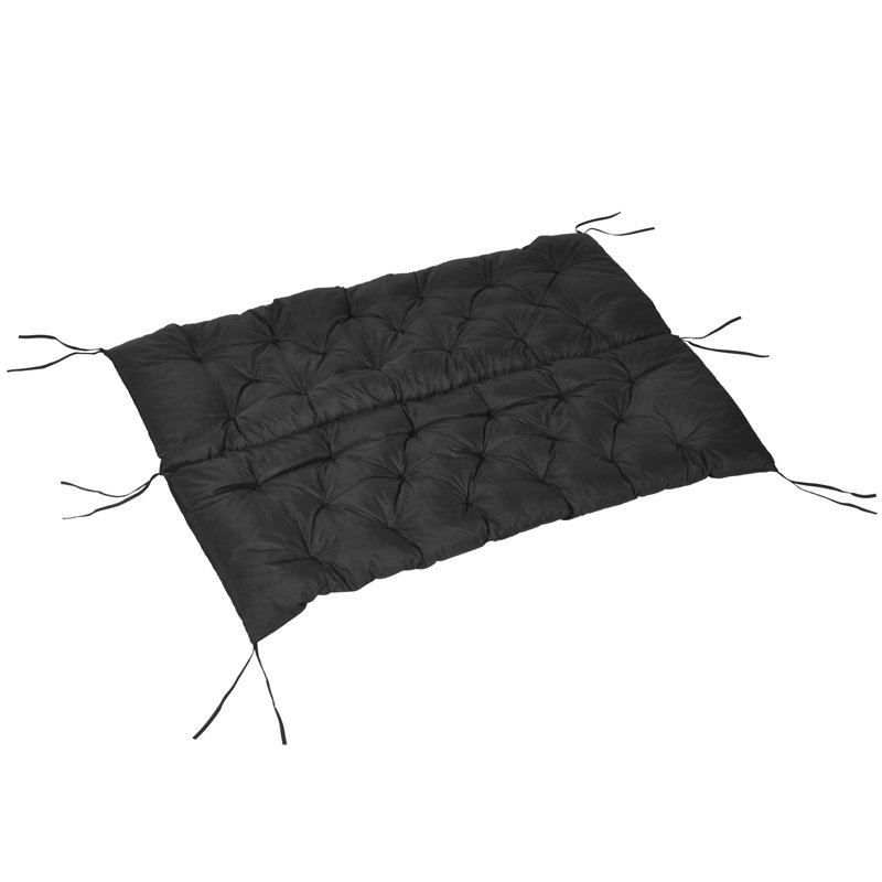 Outsunny 3 Seater Bench Pad Garden Swing Chair Cushion 98x150cm, Black