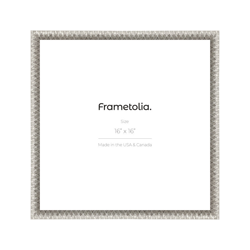Cadre mural art déco Frametolia - largeur 7/8 po - sans passe-partout, Argent argent, 16 po x 16 po