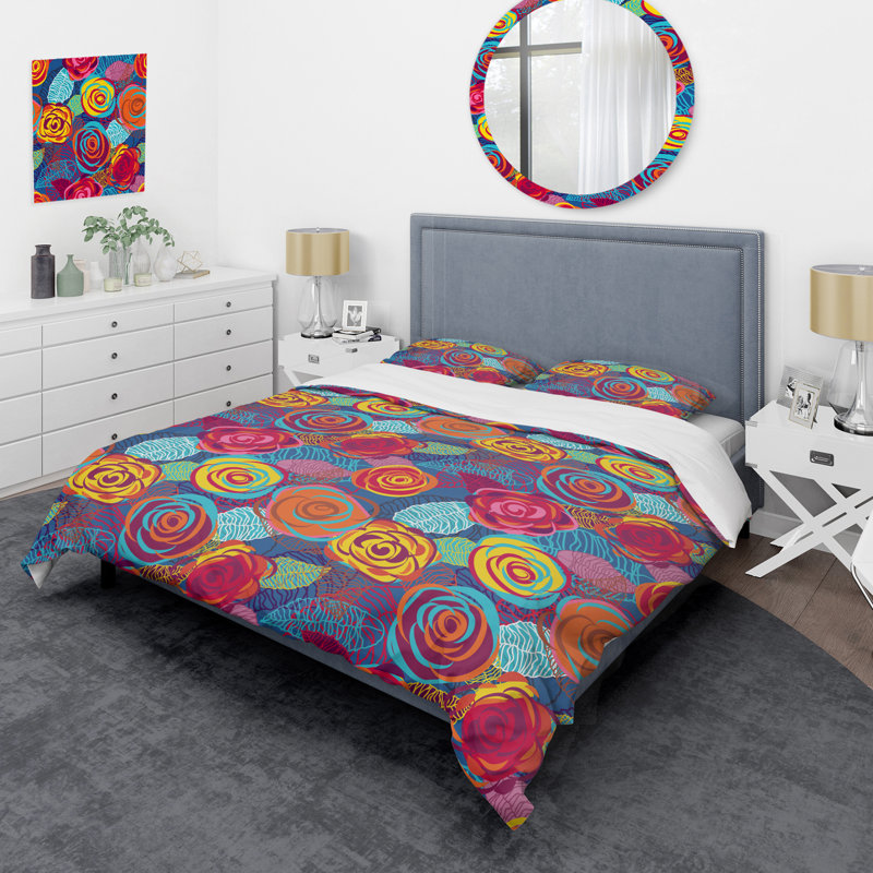 Multicolor Roses Multicolor Roses - Ensemble de housse de couette Cabin & Lodge