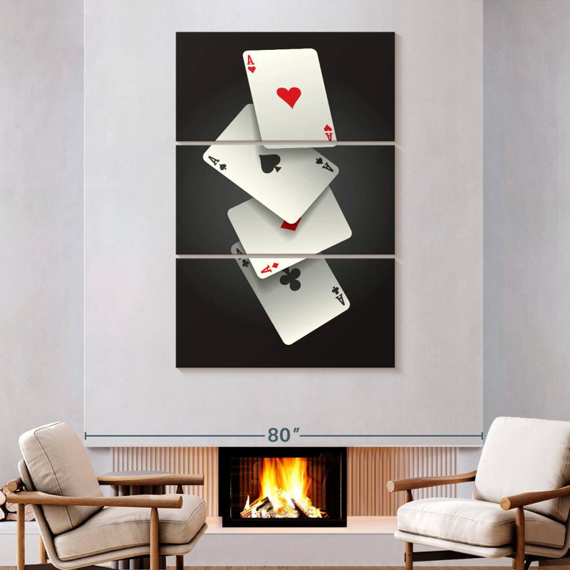 Senne Four Aces Cards, 74'' H X 48'' W