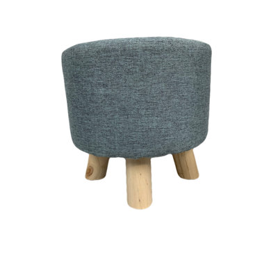 28.5cm Wide Round Solid Colour Footstool Ottoman
