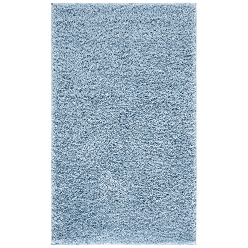 Lindsay Shag Performance Solid Color Rug, Rectangle 3' x 5', Aqua