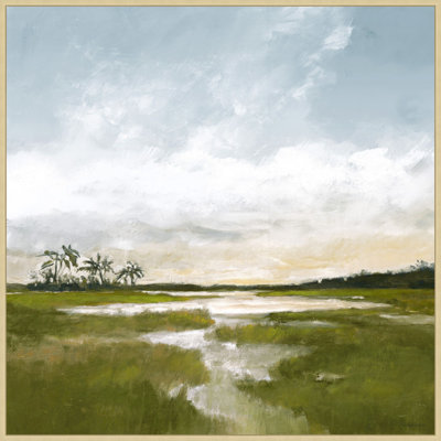 Palms And Marsh At Golden Hour Print
