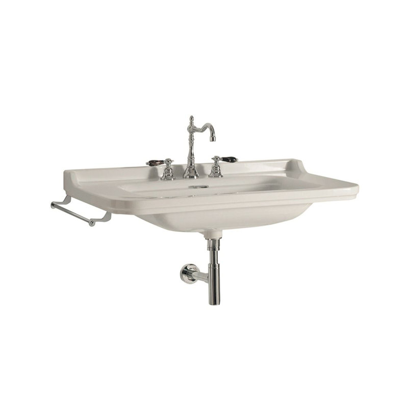Waldorf 39.4'' L Bathroom Sink, Three Faucet Holes