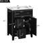 Meuble-lavabo moderne 24 po, lavabo en céramique, conception en croix élégante, fermeture d'armoire silencieuse, rangement pour articles de toilette dans les petits espaces, lavabo de 24 po, porte, deux tiroirs pour-121114110-121114112