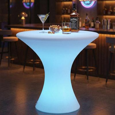Table de bar ronde à DEL avec 16 couleurs RVB et télécommande
