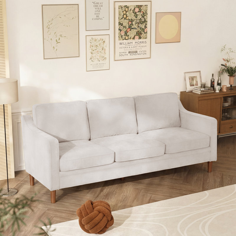 Azriah Upholstered 80.31'' Sofa, Silver Grey Performance Chenille