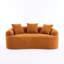 SOFA: canapé orange à deux places, tissu en chenille grain de bois, canapé à compression double éponge, canapé à compression double avec 3 coussins pour la maison / la maison / le mobilier / l’appartement / le bureau-910258350-910258344