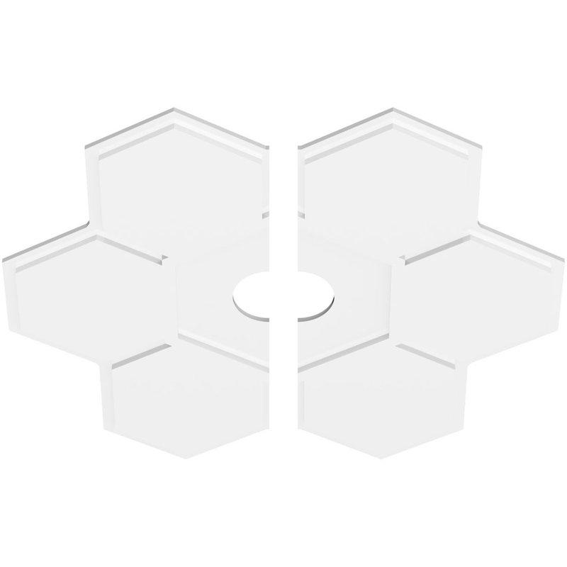 Médaillon de plafond contemporain en PVC de qualité architecturale Daisy, H 1 po x l 36 po x P 36 po