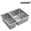 Belfry Kitchen Congo 440mm W Double Bowl Stainless Steel Kitchen Sink 0