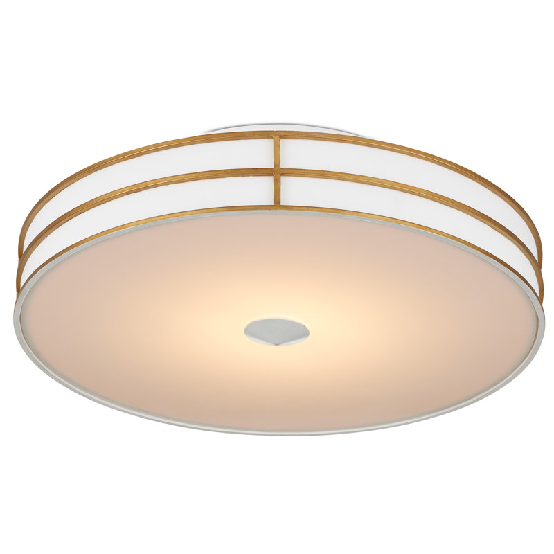 Fielding LED Flush Mount, Gesso White/Contemporary Gold