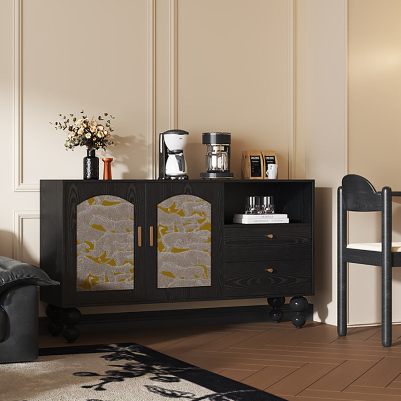 Buffet grande capacité 59,1 po, Noir/gris