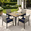 Ensemble de salle à manger d'extérieur pour 4 personnes avec table en bois d'acacia et trou pour parasol-850126873