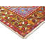 Tapis de couloir unique en laine noué à la main des années 1960 de 2 pi 11 po x 10 pi 1 po en rouge / jaune / ivoire / bleu