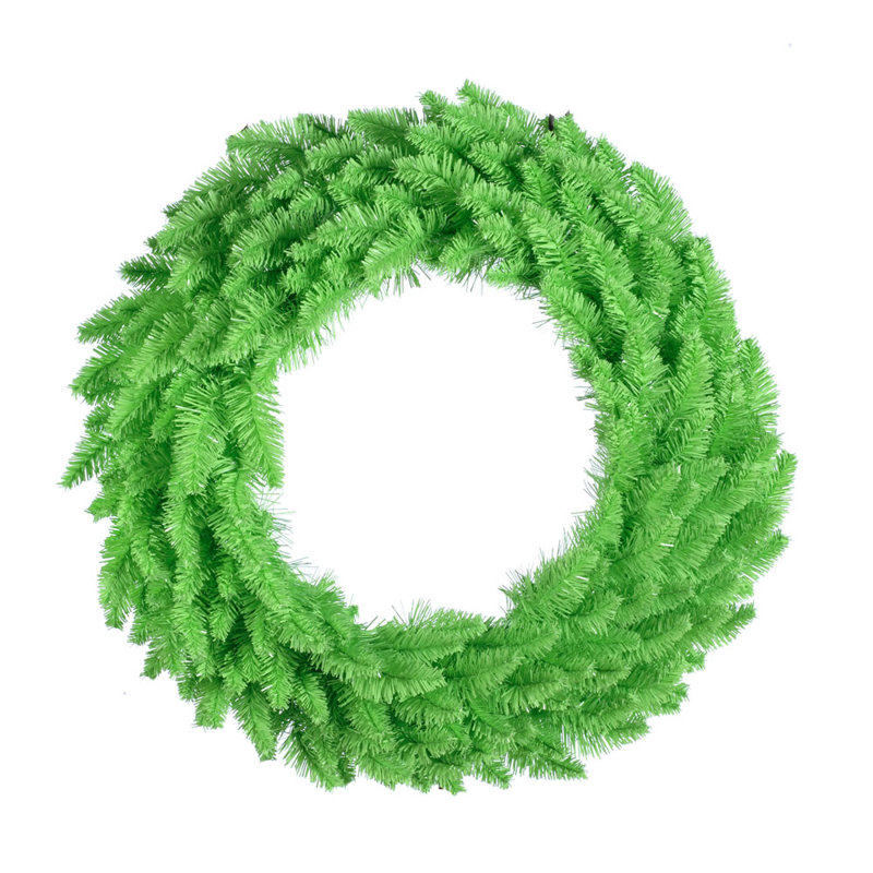 Couronne de Noël artificielle en PVC, H 36 po x l 36 po x P 5 po, Chaux
