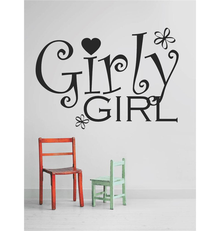Décalcomanie murale girly fille, H 20 po x l 20 po x P 0,16 po, Rouge / Mauve