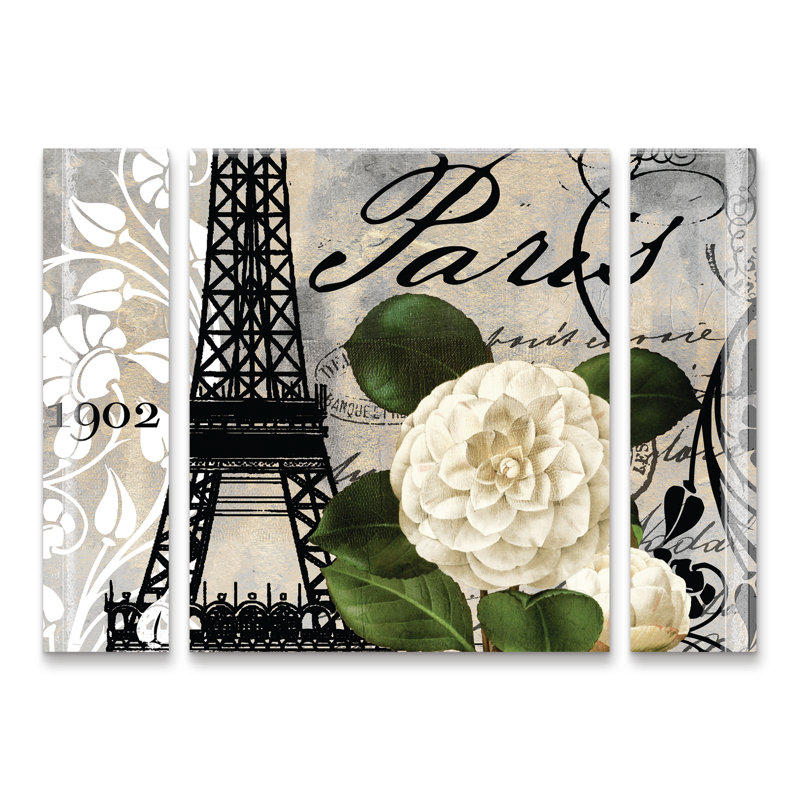 Ensemble de 3 panneaux multicolores Color Bakery «Paris Blanc I», H 24 po x l 32 po x P 2 po