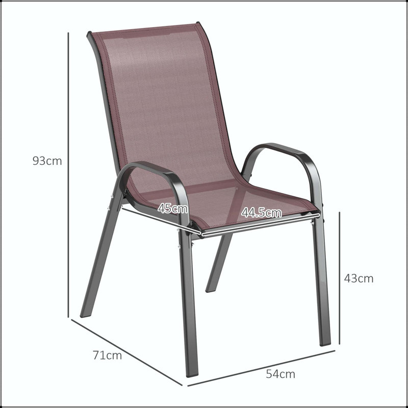 Chaise de salle à manger empilable en filet avec dossier haut (ensemble de 4)
