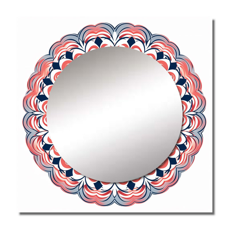 Grand miroir carré pour décoration murale nazi - Boho Mandala, 23 po x 23 po