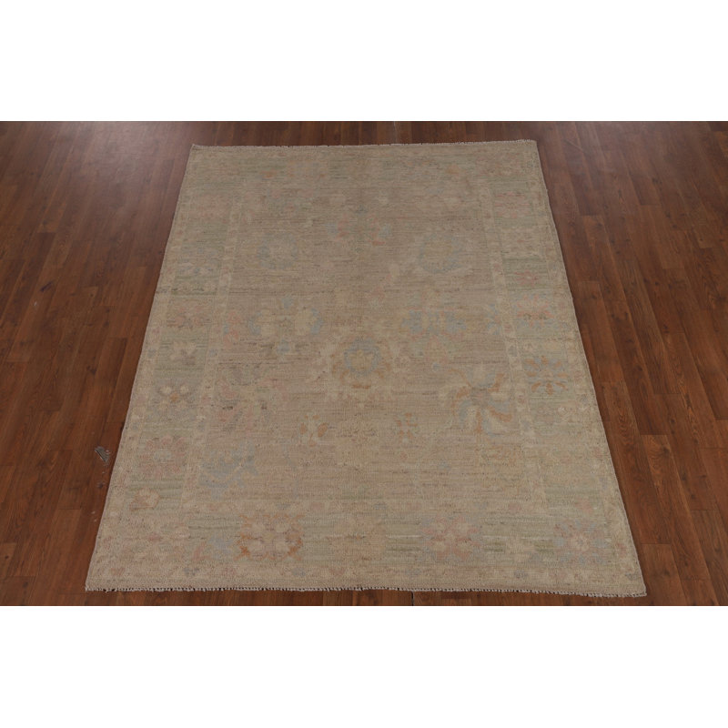 Vegetable Dye Oushak Oriental Rug 5x7