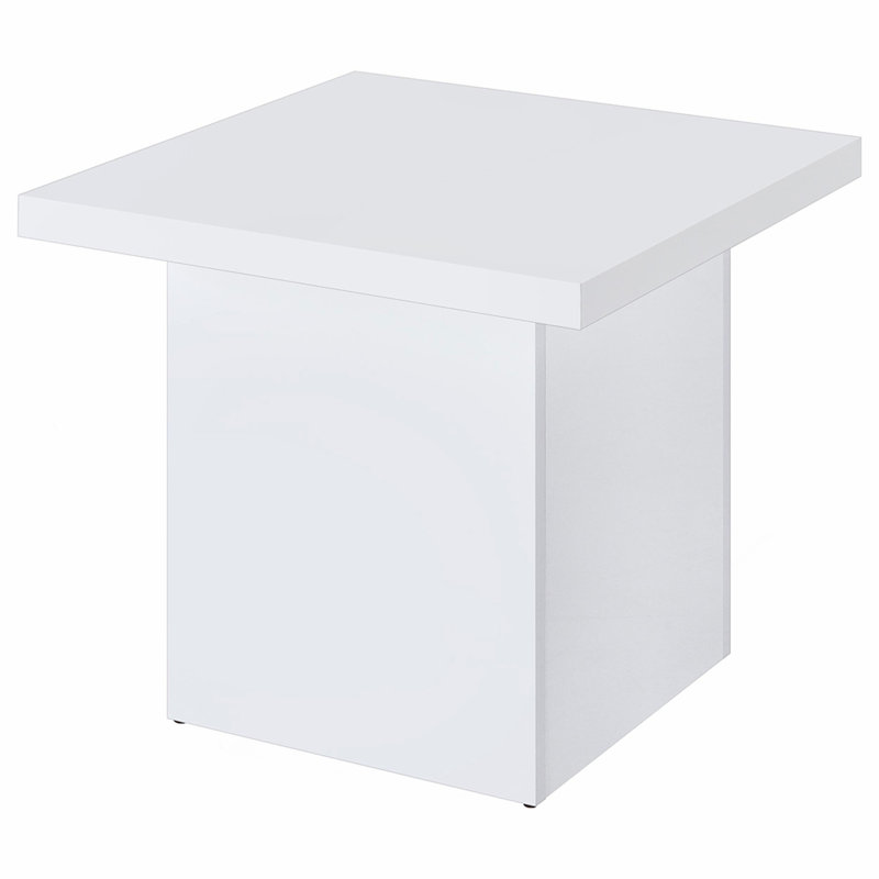 White High Gloss End Table