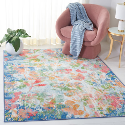 Tapis bleu marine / orange Clairan