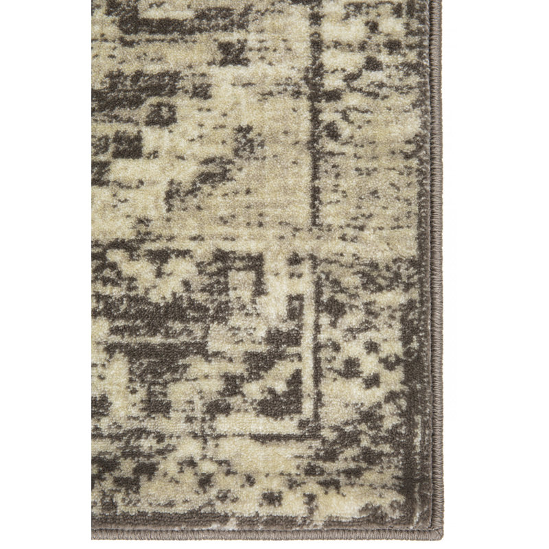 Tapis de couloir gris et gris délavé, Rectangle 3 pi x 5 pi