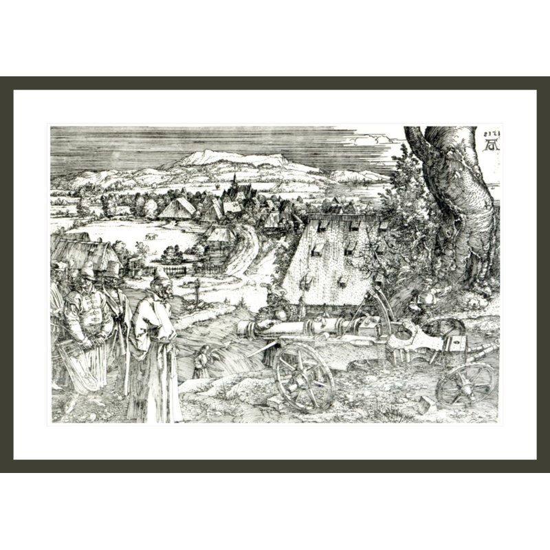 «Landscape with Cannon» par Albrecht Dürer, impression giclée sur cadre, H 29,91 po x l 41,5 po