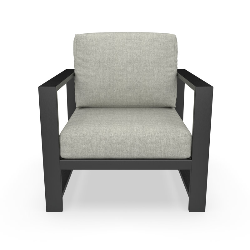 Dulcie Metal Outdoor Armchair with Sunbrella® Cushions, Canvas Granite Sunbrella®
