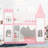 Twin Over Twin Castle Bunk Bed with Ladder - Pink