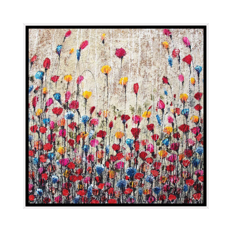 Here's Where the Party's at 1 Piece Painting on Canvas, 66.04 cm H x 66.04 cm W, White Framed