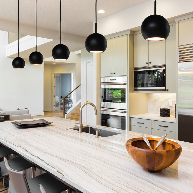 Luminaire suspendu sphère 1 lumière del simple Shivers, Noir ardoise