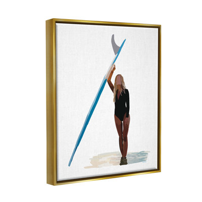 Athlétisme, surfeuse, océan, plage, été, sport, par Amelia Noyes - Peinture