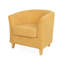 Chaise moderne avec accoudoirs jaune moutarde pour la maison - Revêtement doux, inclinable, confortable, confortable, relaxant, pieds carrés avec finition naturelle