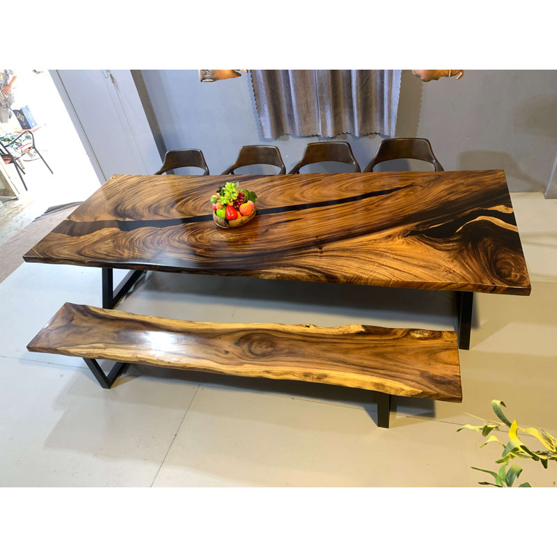 Gerardette Solid Wood Top Dining Table