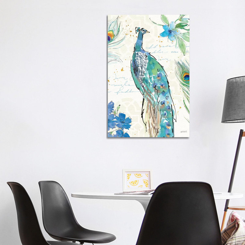 Peacock Garden II 1 Piece Wrapped Canvas Painting, 101.6 cm H x 66.04 cm W x 1.91 cm D