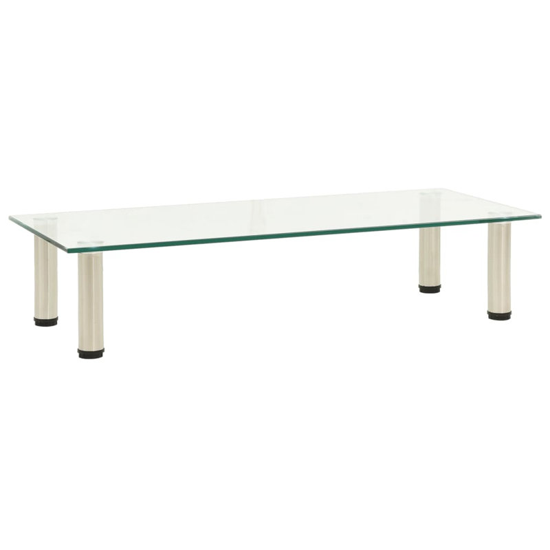 Meuble télé vidaXL, H 6,7 po x L 31,5 po x l 13,8 po, Transparent / argent