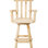 Rustic Pub Stool With 360 Swivel, Fir Wood, Brown, Armrest & Footrest For A Relaxing And Pleasant Drinking Experience Bistro Chair Rotation, Delightful Seating